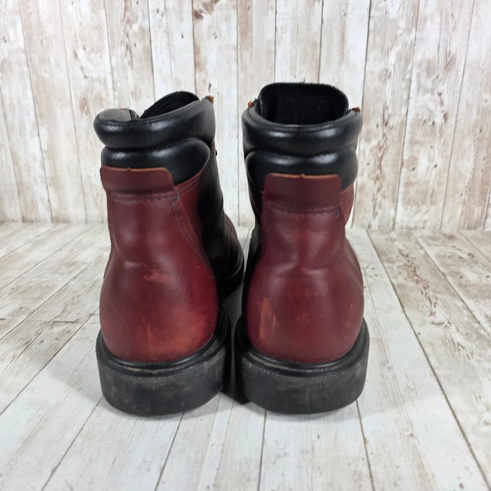 Red Wing Shoes Men's Burgundy Leather Moc Toe Work Boots‎ Size 13 AA 14500